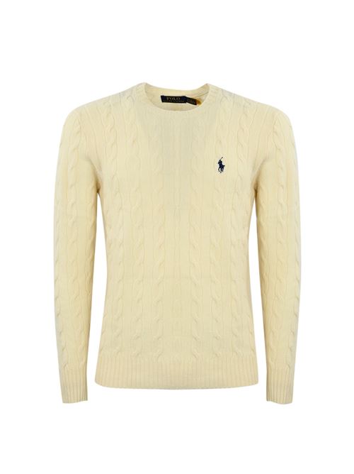 Maglione a trecce misto cashmere crema POLO RALPH LAUREN | 710 876762010